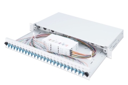 DIGITUS LWL Spleißbox 1HE bestückt 24x LC DX OS2 grau