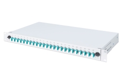DIGITUS LWL Spleißbox 1HE bestückt 24x LC DX OM3 grau