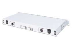 DIGITUS LWL Spleißbox 1HE bestückt 24x LC DX OM3 grau