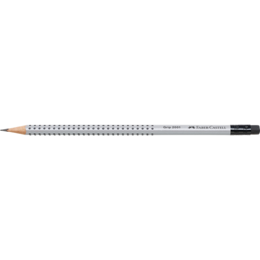 Bleistift GRIP 2001 mit Radierer - B, silbergrau