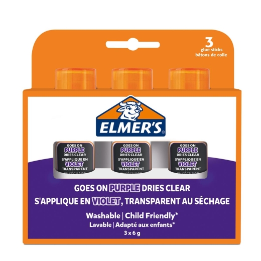 Elmers Klebestift Disappearing Purple 6G - 3er Blister