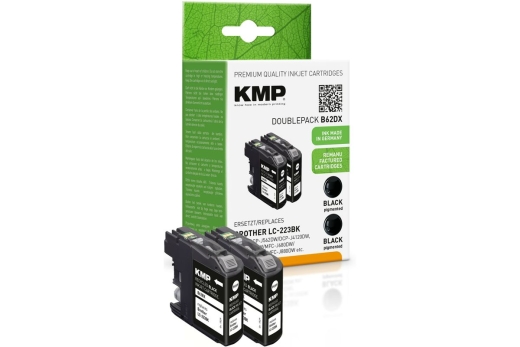 KMP Patrone Brother LC-223BK black Doppelp. 2x550S. B62DX