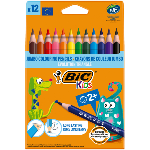 Buntstift Kids ECOlutions EVOLUTION Triangle - Kartonetui à 12 Farben sortiert