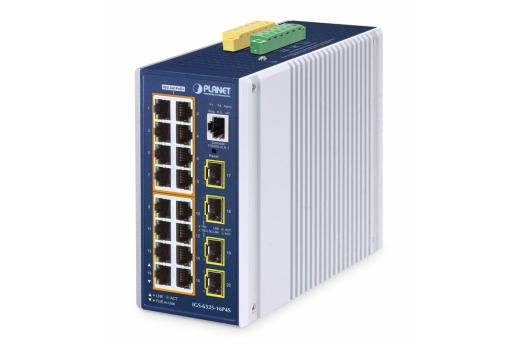 PLANET Industrial 16-Port 10/100/1000T + 4 1G/2,5 SFP POE