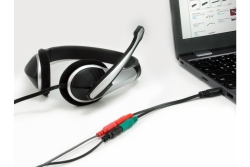 Equip Audiokabel 3.5mm->2x3Pin St/Bu 0.15m schwarz Polybeutel