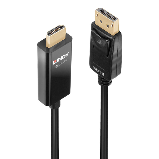 LINDY DisplayPort an HDMI Adapterkabel mit HDR 0,5m