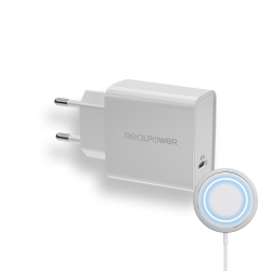RealPower Ladegerät C-MagSet 20W mit Ladepad