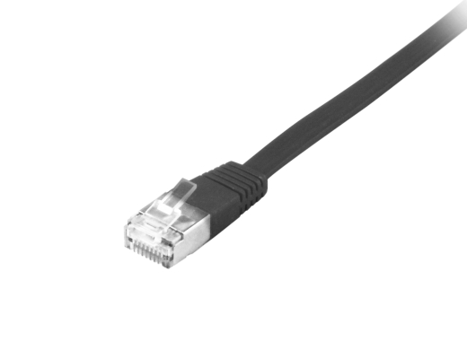 Equip Patchkabel Cat6A Flat U/FTP 2xRJ45 1.00m schwarz LSZH Polybeutel