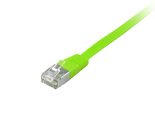 Equip Patchkabel Cat6A Flat U/FTP 2xRJ45 10.00m grün LSZH Polybeutel