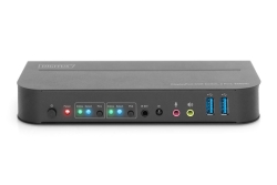 DIGITUS KVM Switch, 2-Port, 4K60Hz, 2xDP in, 1xDP/HDMI out