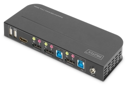 DIGITUS KVM Switch, 2-Port, 4K60Hz, 2xDP in, 1xDP/HDMI out