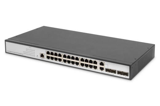 DIGITUS Switch 24-Port Gigabit Managed schwarz