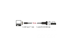 DELOCK Adapter USB Type-C > 1 x Seriell DB9 RS-232