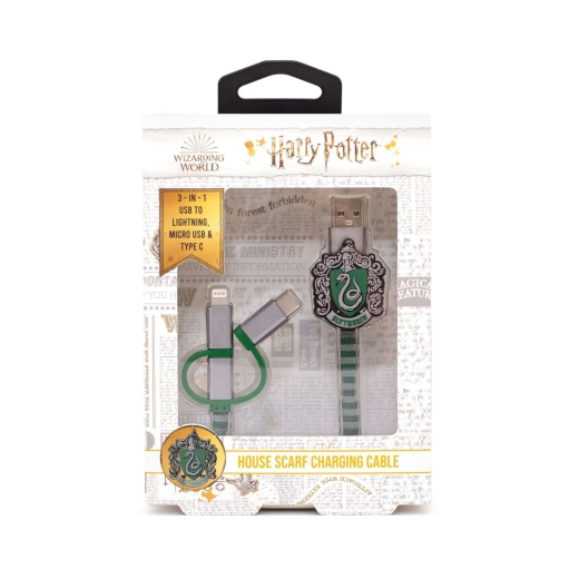 ThumbsUp! Ladekabel Slytherin 3in1 Lightning/Micro/USBC