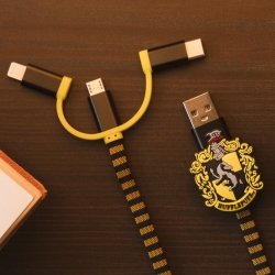 ThumbsUp! Ladekabel Hufflepuff 3in1 Lightning/Micro/USBC