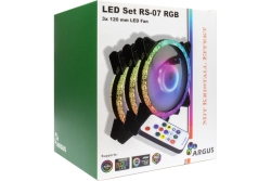 Inter-Tech Lüfter 120*120*25 ARGUS RGB-FAN SET RS-07, 3X LED retail