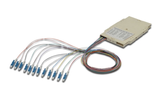 DIGITUS Spleißkassette m.12 Pigtails,vormontiert,LC(APC),OS2