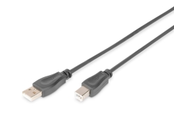 DIGITUS USB 2.0 Anschlusskabel Typ A -B St/St 5.0m, sw