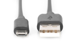 DIGITUS USB 2.0 Anschlusskabel Typ A -mikro B St/St 1.0m, sw