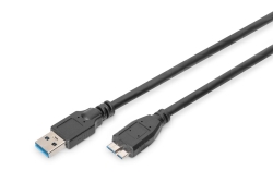 DIGITUS USB 3.0 Anschlusskabel Typ A -mikro B St/St 1.0m, sw