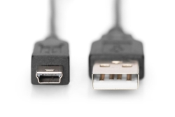 DIGITUS USB 2.0 Anschlusskabel Typ A -mini B St/St 1.8m, sw