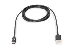 DIGITUS USB 3.0 Anschlusskabel Typ C -A St/St 1.0m, sw