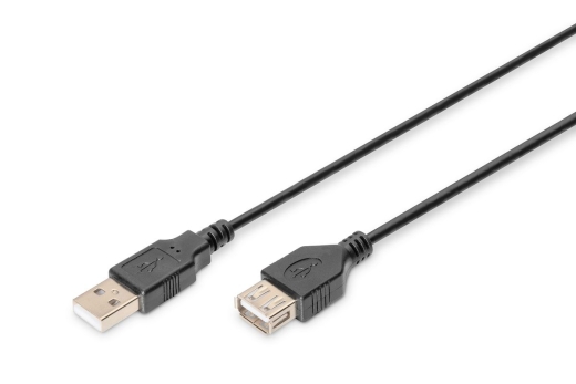 DIGITUS USB 2.0 Verlängerungskabel Typ A -A St/Bu 3.0m, sw