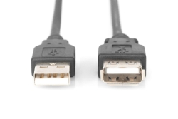 DIGITUS USB 2.0 Verlängerungskabel Typ A -A St/Bu 1.8m schw