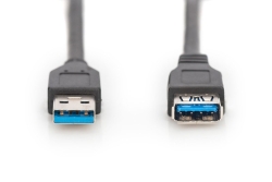 DIGITUS USB 3.0 Verlängerungskabel Typ A -A St/Bu 1.8m, sw