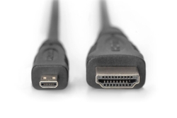 DIGITUS HDMI High Speed mit Ethernet Anschlusskabel, 1m, sw