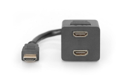 DIGITUS HDMI Y-Verteilerkabel, 0,2m, gold-schwarz