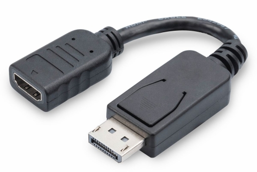 DIGITUS DisplayPort -> HDMI Adapter/Konverter, 0,15m, schw.