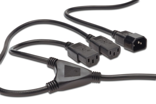 DIGITUS Y-Netzanschlusskabel, 1,7m, schwarz