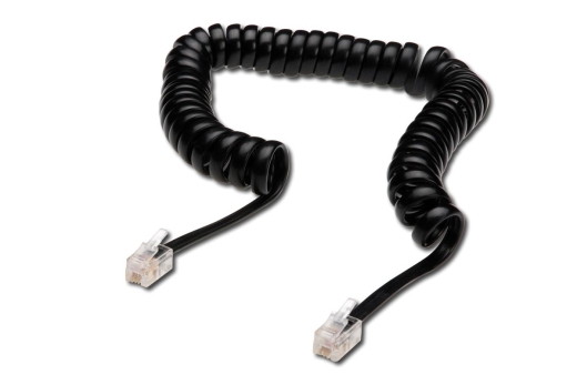 DIGITUS UAE Modular Spiral-Anschlusskabel, 4m, schwarz