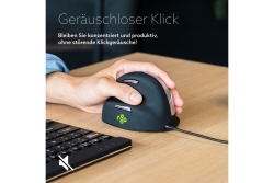 R-Go Maus HE ergonomisch links USB groß schw./silb