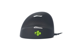 R-Go Maus HE ergonomisch links USB groß schw./silb