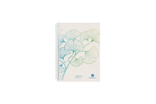 Herlitz Spiralblock A5 70 Bl. kariert GREENline Ginkgo