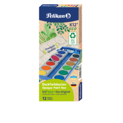 Deckfarbkasten K12® eco - 12 Farben + Deckweiß, weiß/hellblau