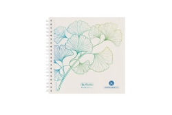Herlitz Spiralblock 14,8x14,8 100Bl.punktiert GREENlineGinkg