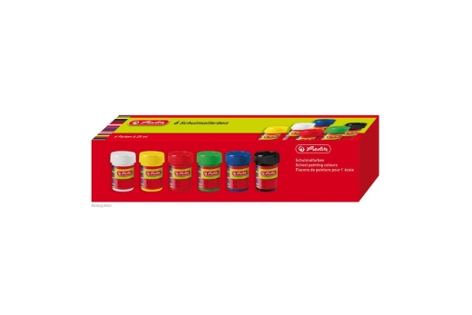 Herlitz Schulmalfarben 6 Töpfe a 25ml Faltschachtel