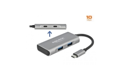 DELOCK HUB USB 3.2Gen2 Typ-C 2xTyp-A Bu 2xTyp-C Bu extern