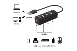 Equip 4-Port USB-A2.0-Hub->4xUSB-A 2.0 480Mbps