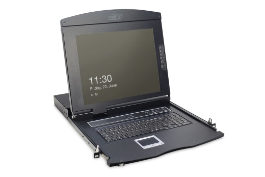 DIGITUS Modulare Konsole 17TFT,8-Port KVM&Touchpad,Deutschl