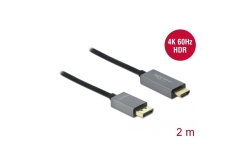 DELOCK DisplayPort 1.4 > HDMI Kabel 4K 60Hz (HDR) 2.0m...