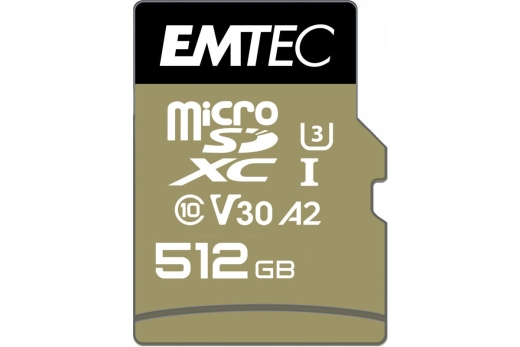 Emtec mSD 512GB UHS-I U3 V30 A2 SpeedIN Pro + Adapter