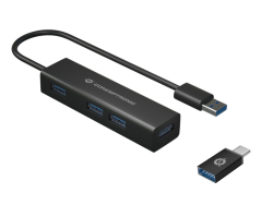 CONCEPTRONIC 4-Port Hub USB-A3.0/-C Adap.->4xA3.0...