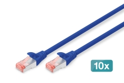 DIGITUS CAT 6 S/FTP Patchkabel, 10 Stück, 2m, blau