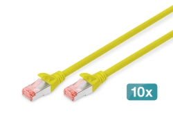 DIGITUS CAT 6 S/FTP Patchkabel, 10 Stück, 3m, gelb