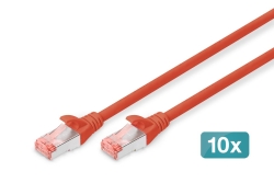 DIGITUS CAT 6 S/FTP Patchkabel, 10 Stück, 5m, rot