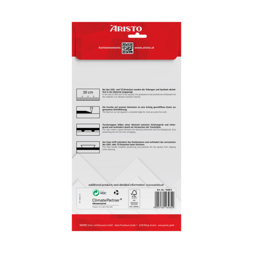 Zeichendreieck TZ-Dreieck®, Plexiglas® mit Griff, 325 mm, glasklar